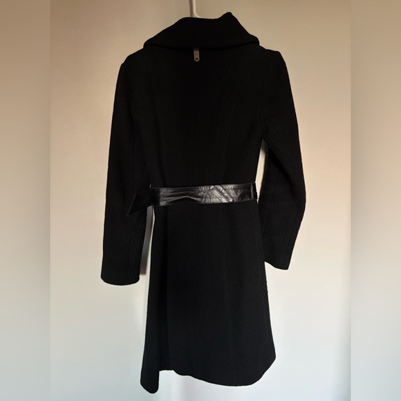 Mackage Black Trench Coat with Belt - Picture 2 of 13
